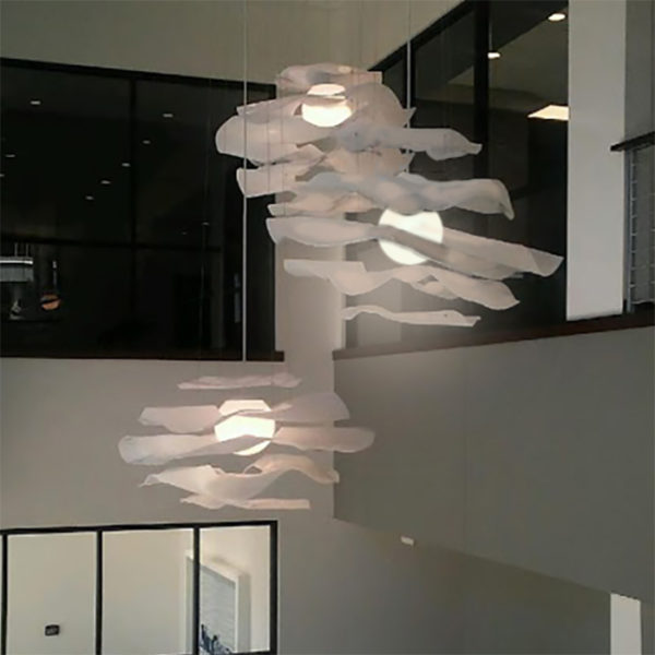 Installation of Fire Farm's Cloud pendant 02765